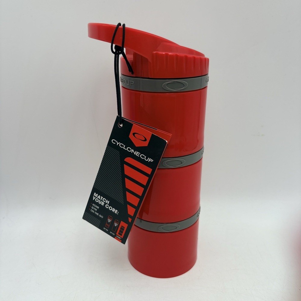 Cyclone Cup Core Red Protein Shaker Storage Containers Stackable NEW 3 Piece